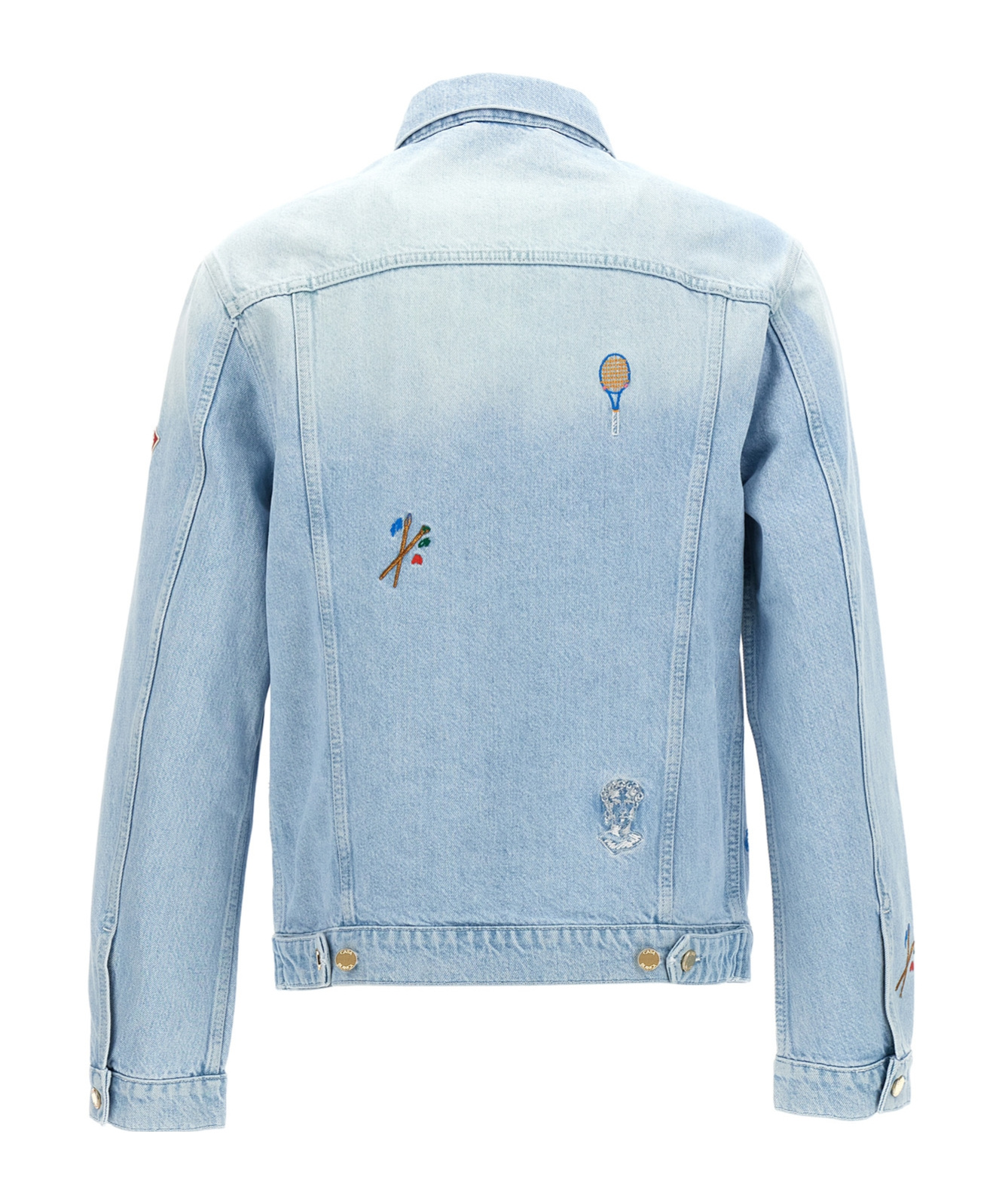 Casablanca Embroidered Motif Casual Jackets And Parka Light Blue