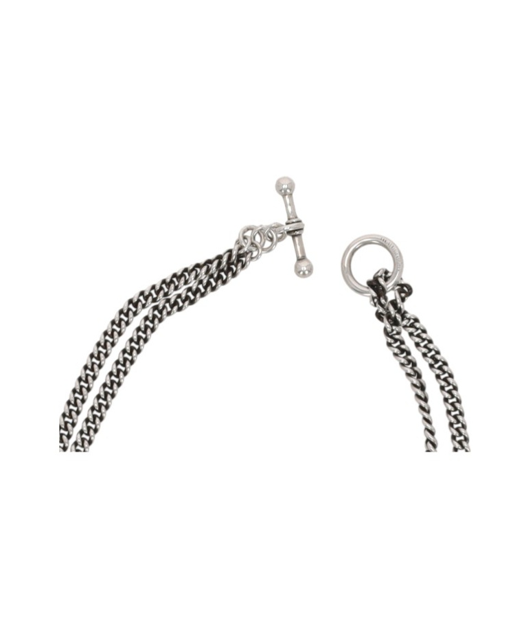 ANN DEMEULEMEESTER LONG CHAIN SILVER PEARL NECKLACE