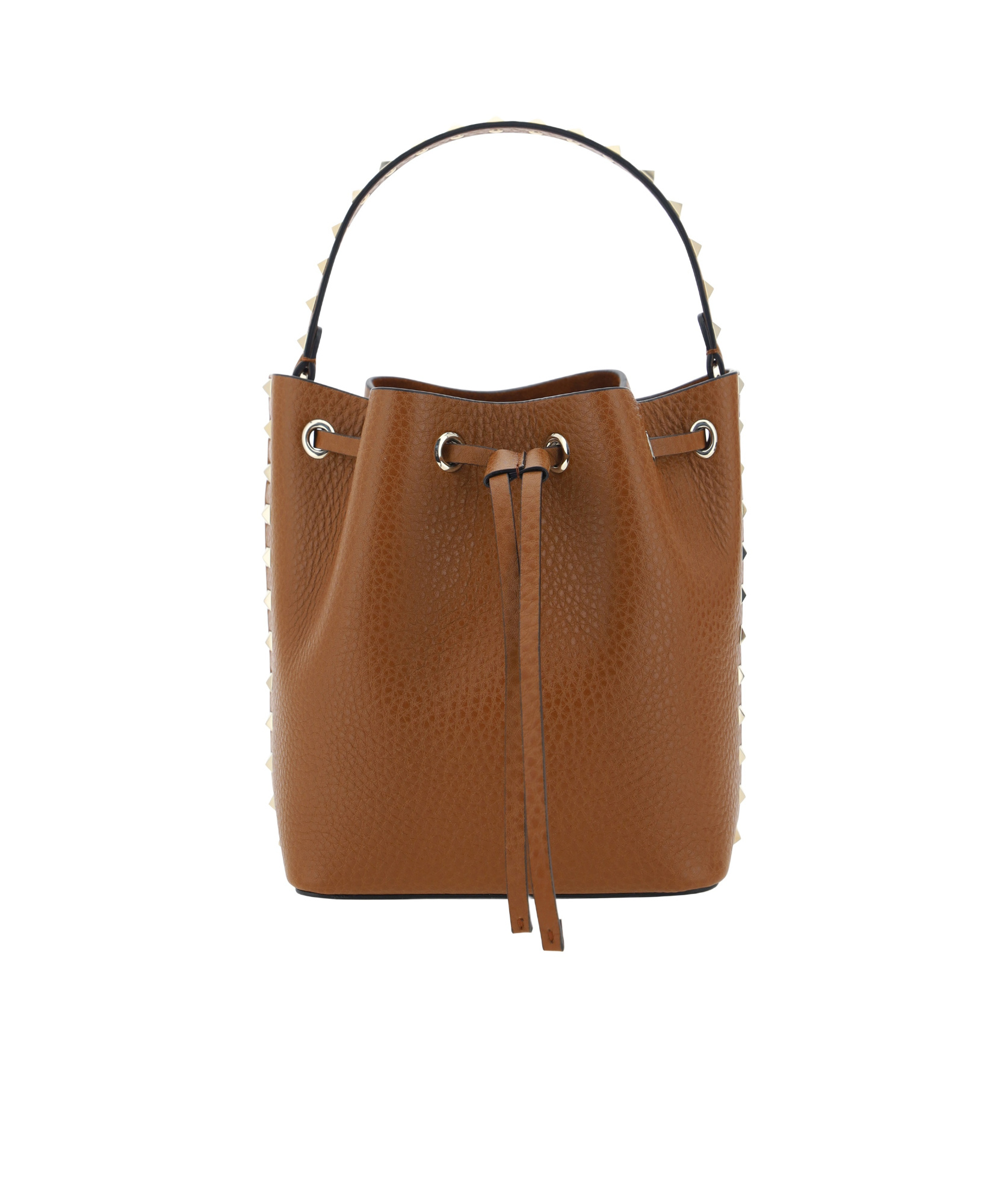 Valentino Rockstud Shoulder Bag In Brown