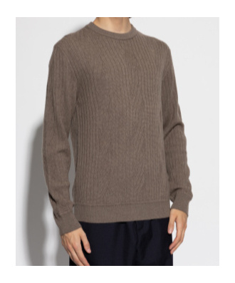 Brioni Ribbed And Braid Sweater Sweaters And Cardigans Brown In Brown