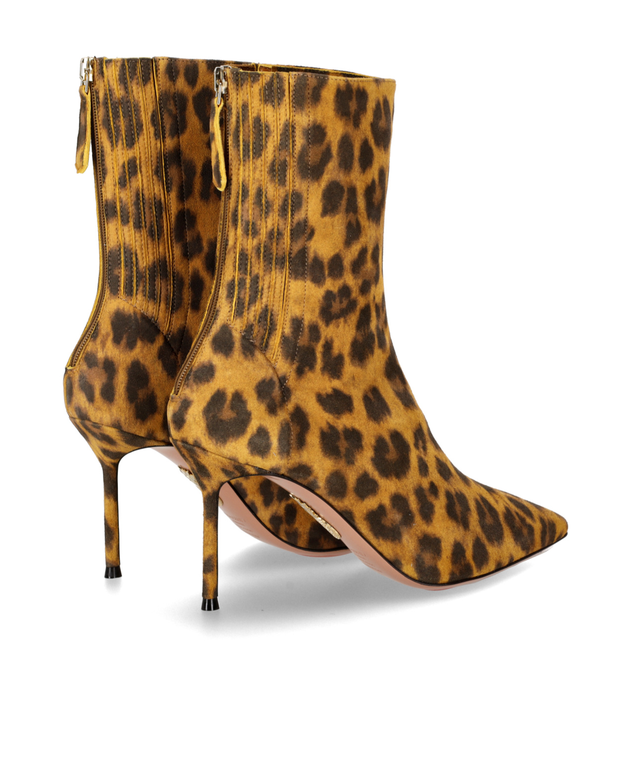 Aquazzura Montmartre 50 Leopard-print Suede Ankle Boots In Brown