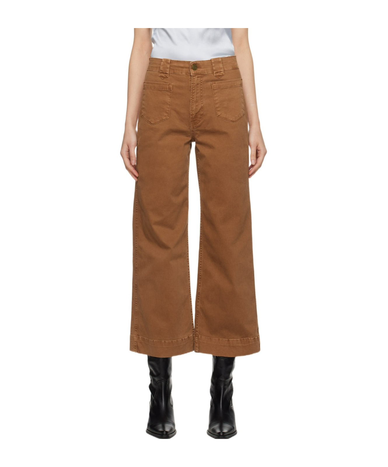 Frame Brown Utility Jeans In Brown