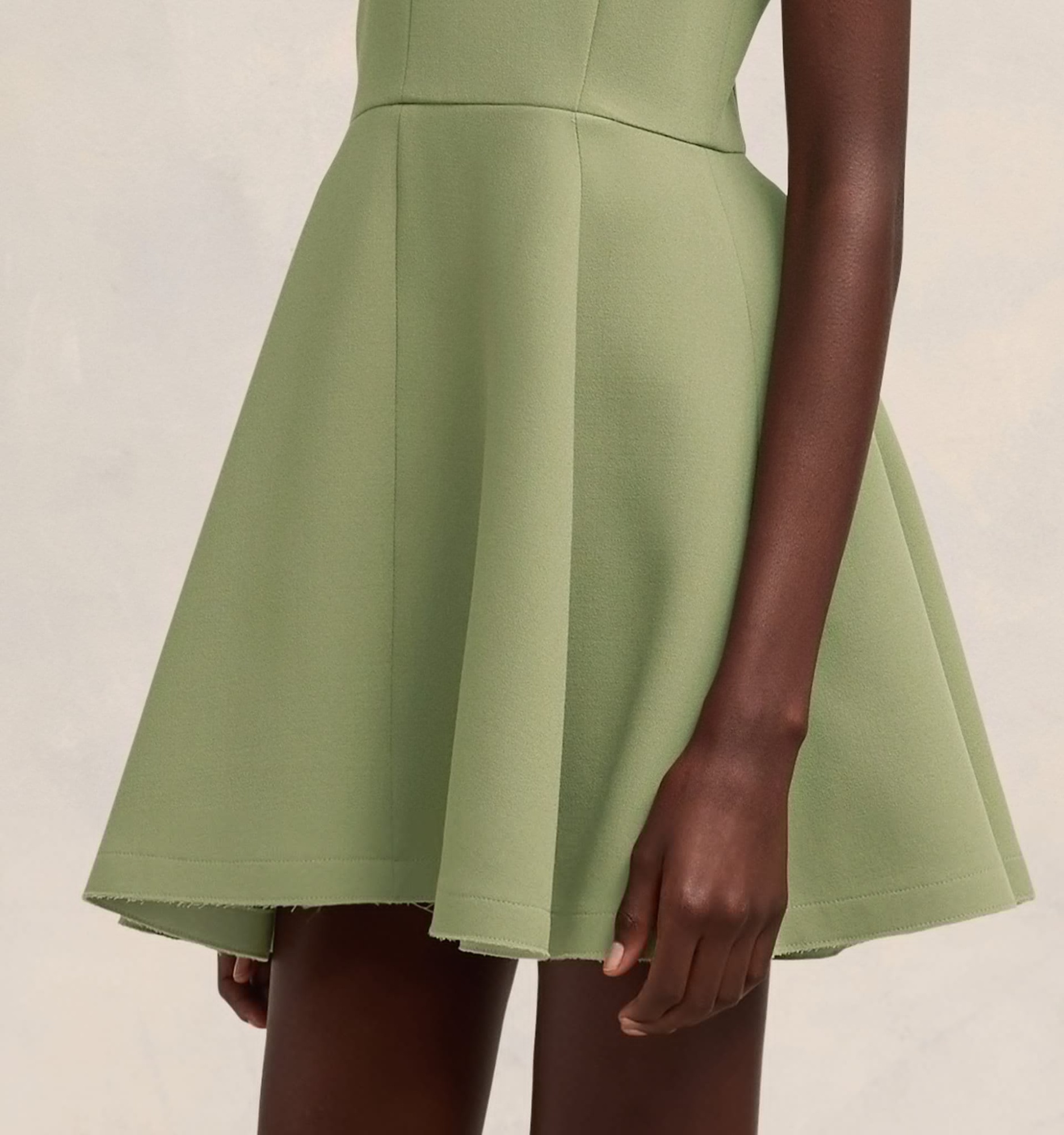 Ami Alexandre Mattiussi Virgin-wool Skater Minidress In Nude