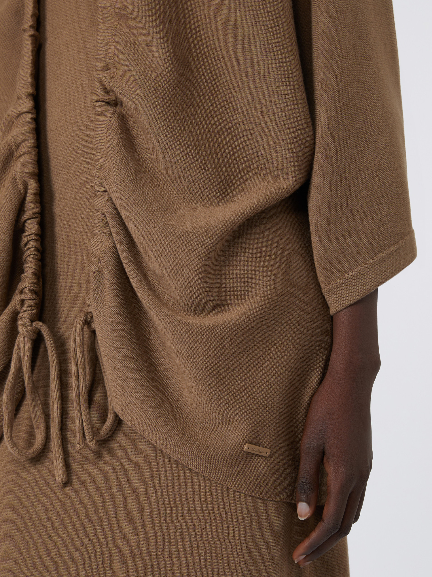 Max Mara Relaxed Oversized Brown Hoodie With Drawstring Closure In Brown