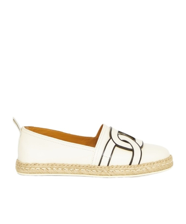 Tod's Chain-link-print Espadrilles In White
