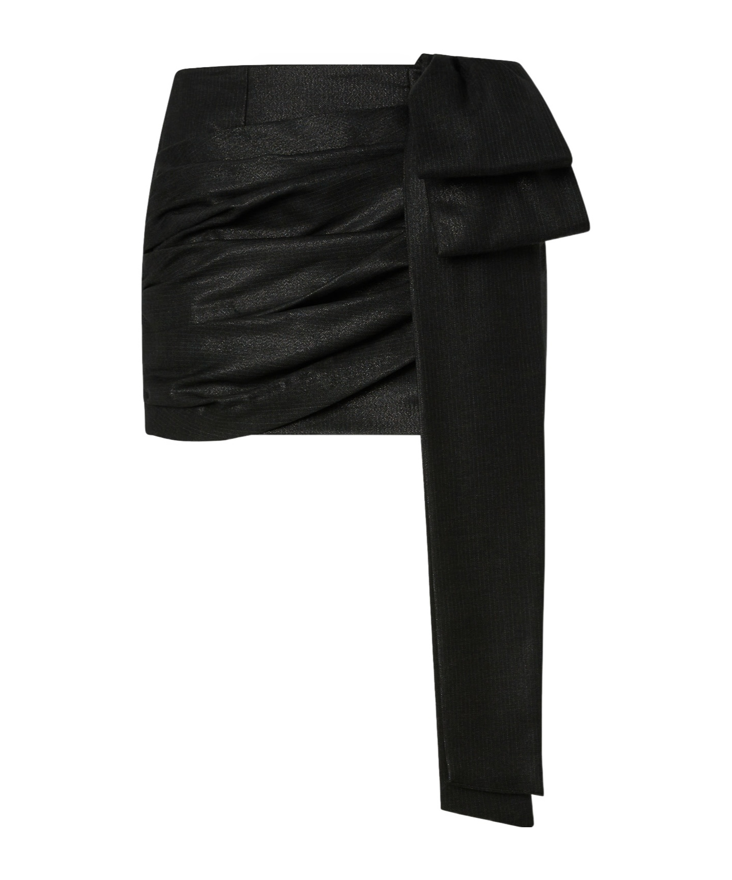 Pinko Bow-detail Draped Mini Skirt In Black
