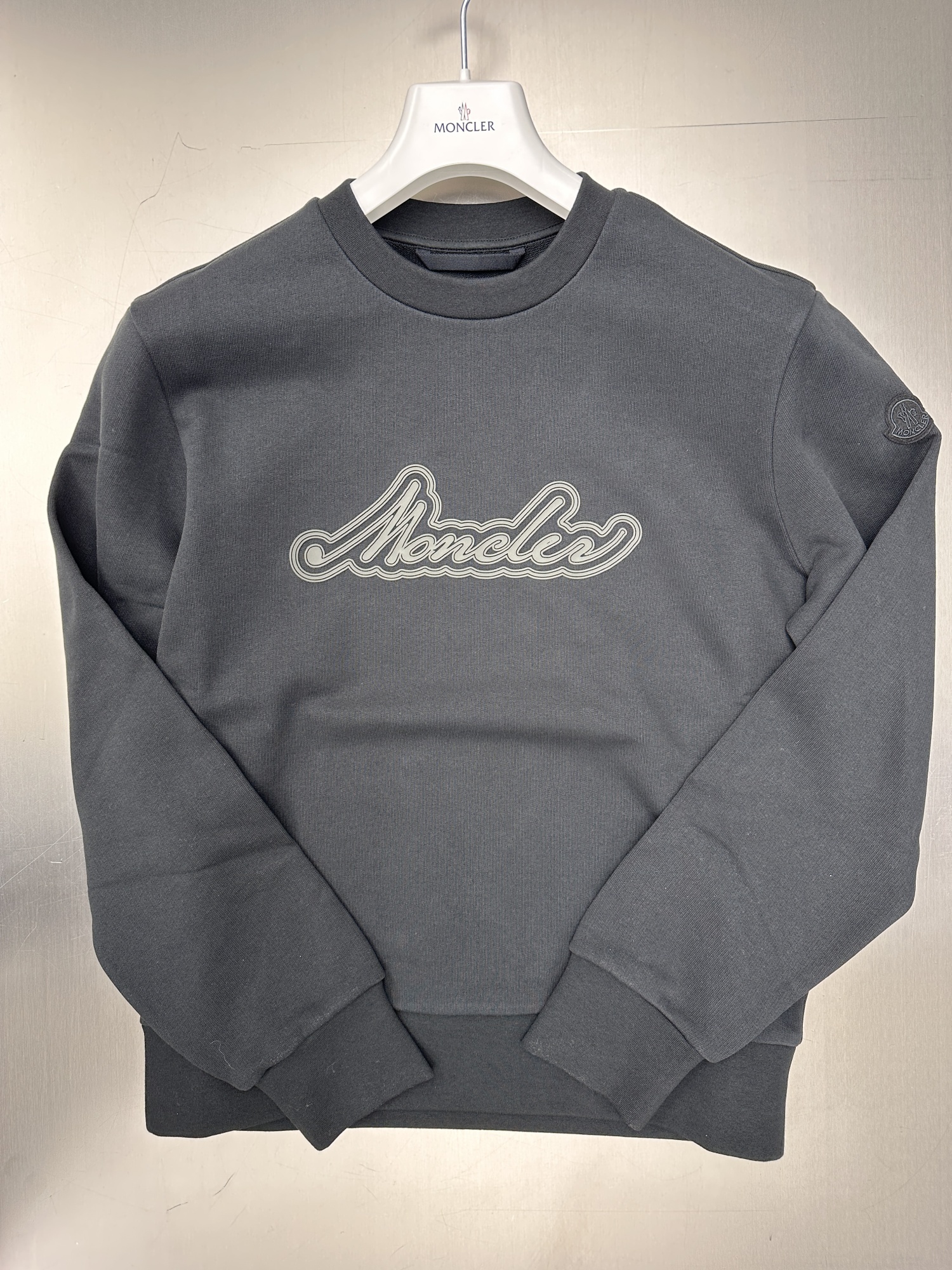 Moncler Long-sleeved Sweatshirt In Black