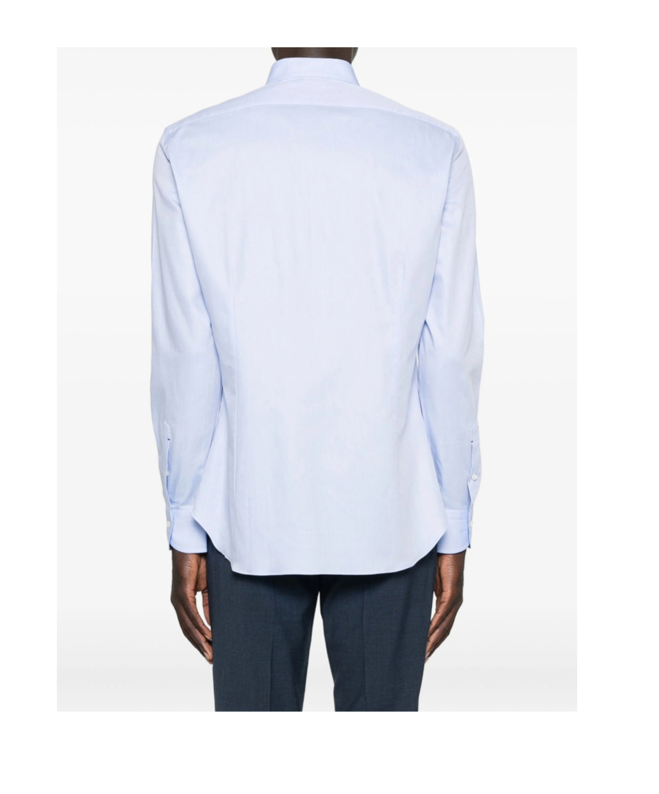 Mazzarelli Button-down Long-sleeved Shirt In Blue