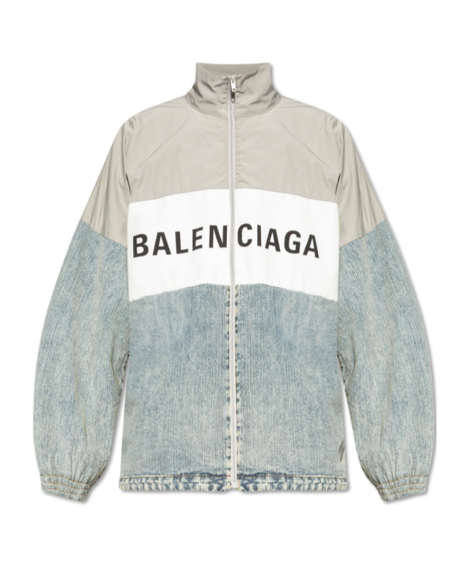 Balenciaga Zip-up Cotton And Polyester Jacket In Gray
