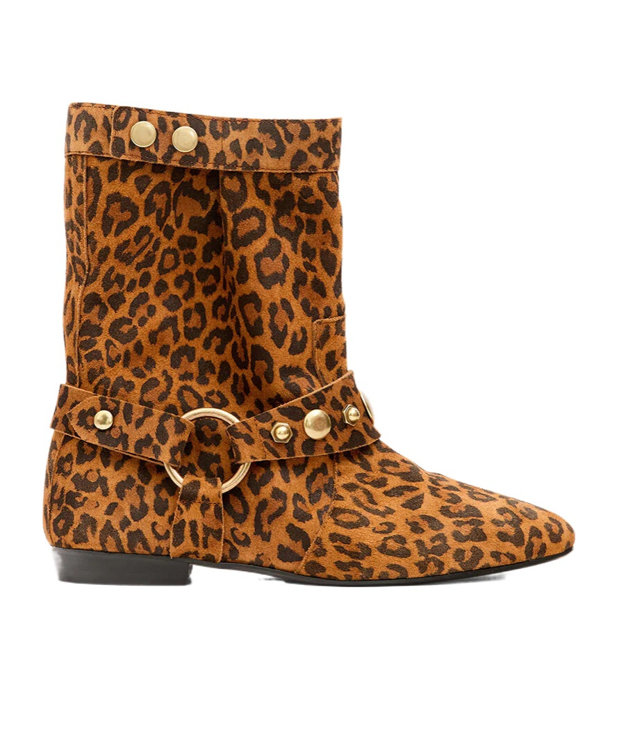 Isabel Marant Leopard Print Boots In Brown
