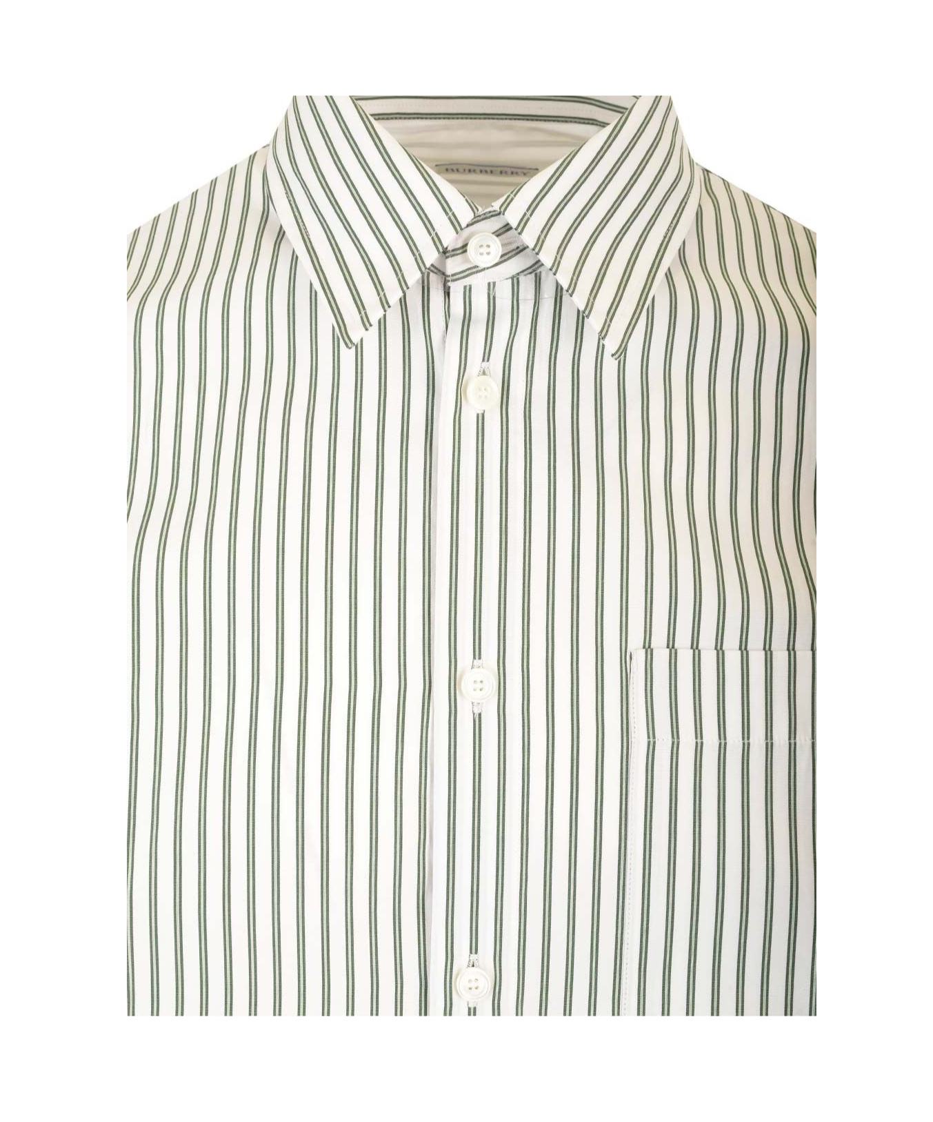 Burberry Shirt Striped Pattern Collar Button-down In White