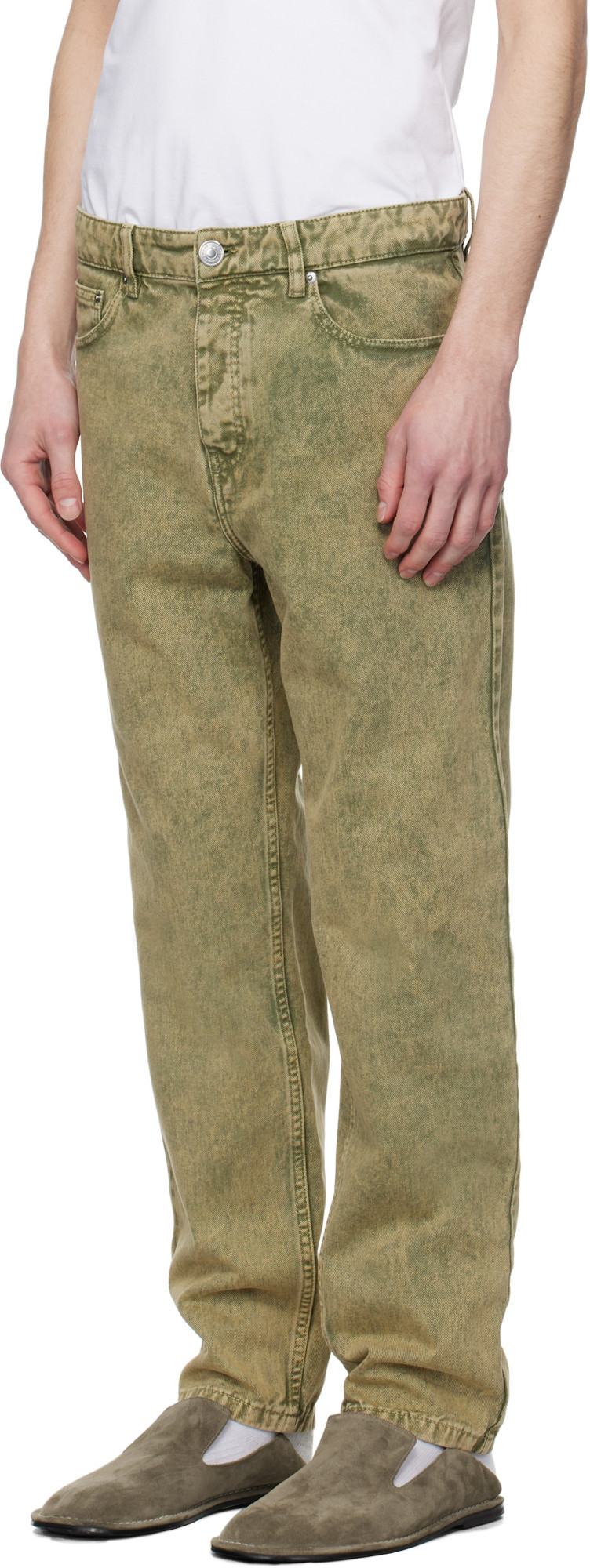 Shop Ami Alexandre Mattiussi Belt-loop Jeans In Gray