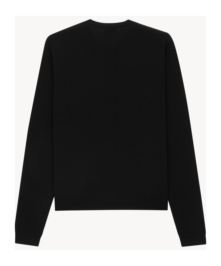 Saint Laurent Long-sleeved Cardigan In Black