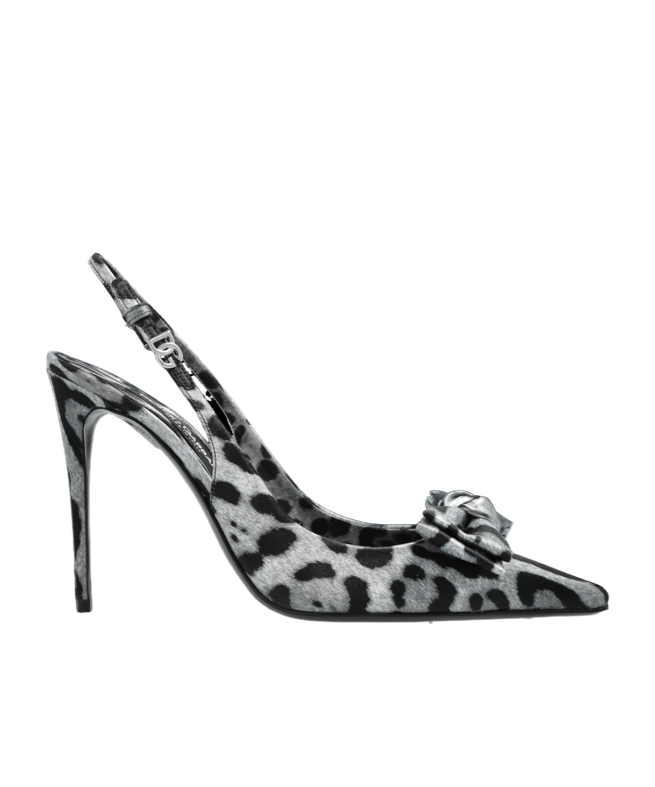 Dolce & Gabbana 105mm Leopard-print Slingback Pumps In Black