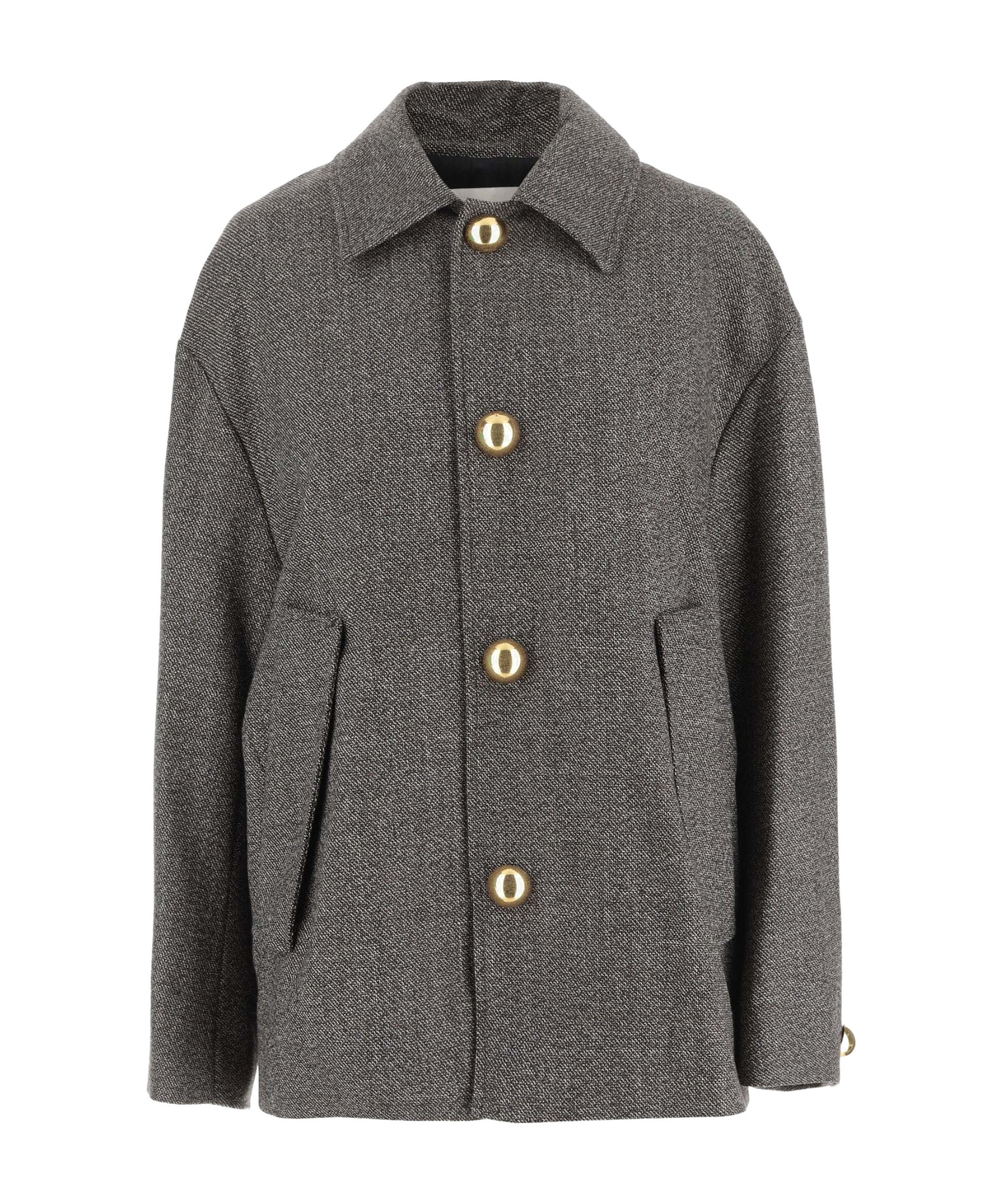 Ami Alexandre Mattiussi Oversized Wool And Cotton Blend Jacket In Black
