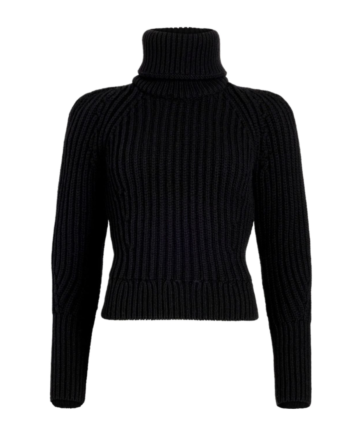 Shop Patou Roll-neck Wool Jumper In Black