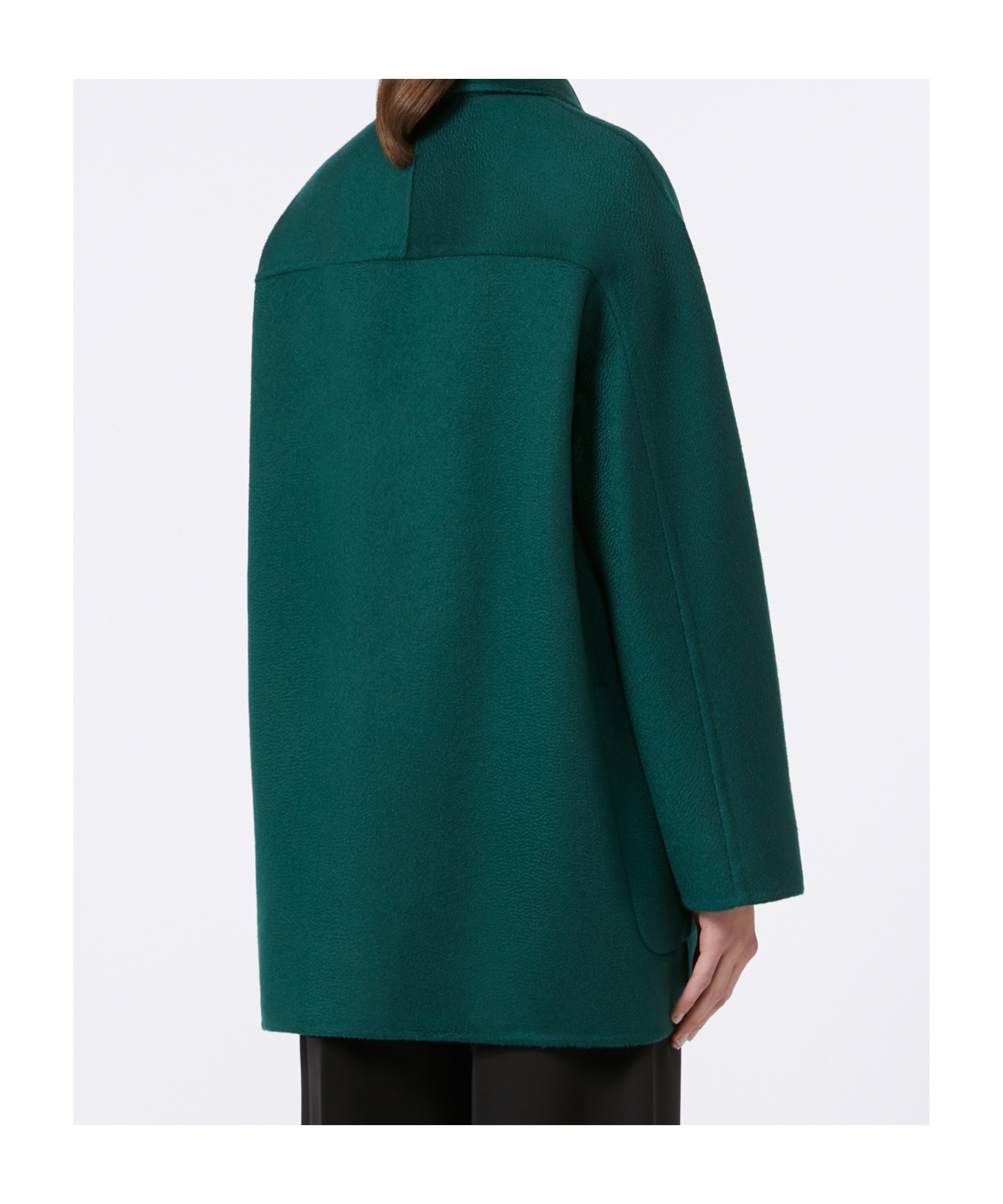 Max Mara Short Pure Cashmere Coat In Green