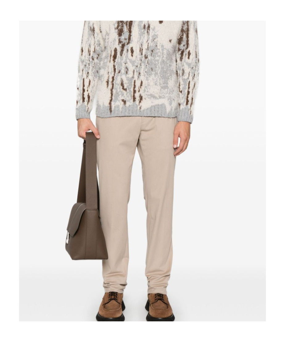 Shop Zegna Belt-loop Casual Pants In Nude