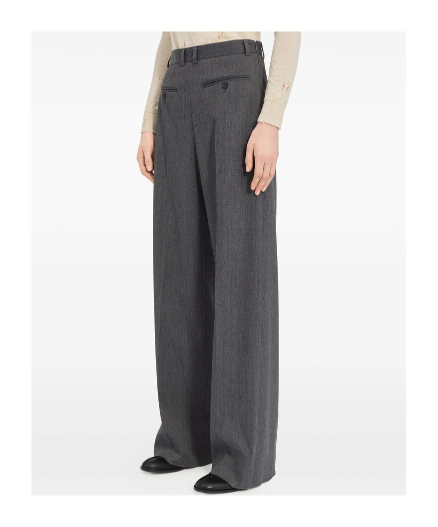 Mm6 Maison Margiela Mm6 By Maison Margiela High-waisted Tailored Pants With Wide Leg In Gray
