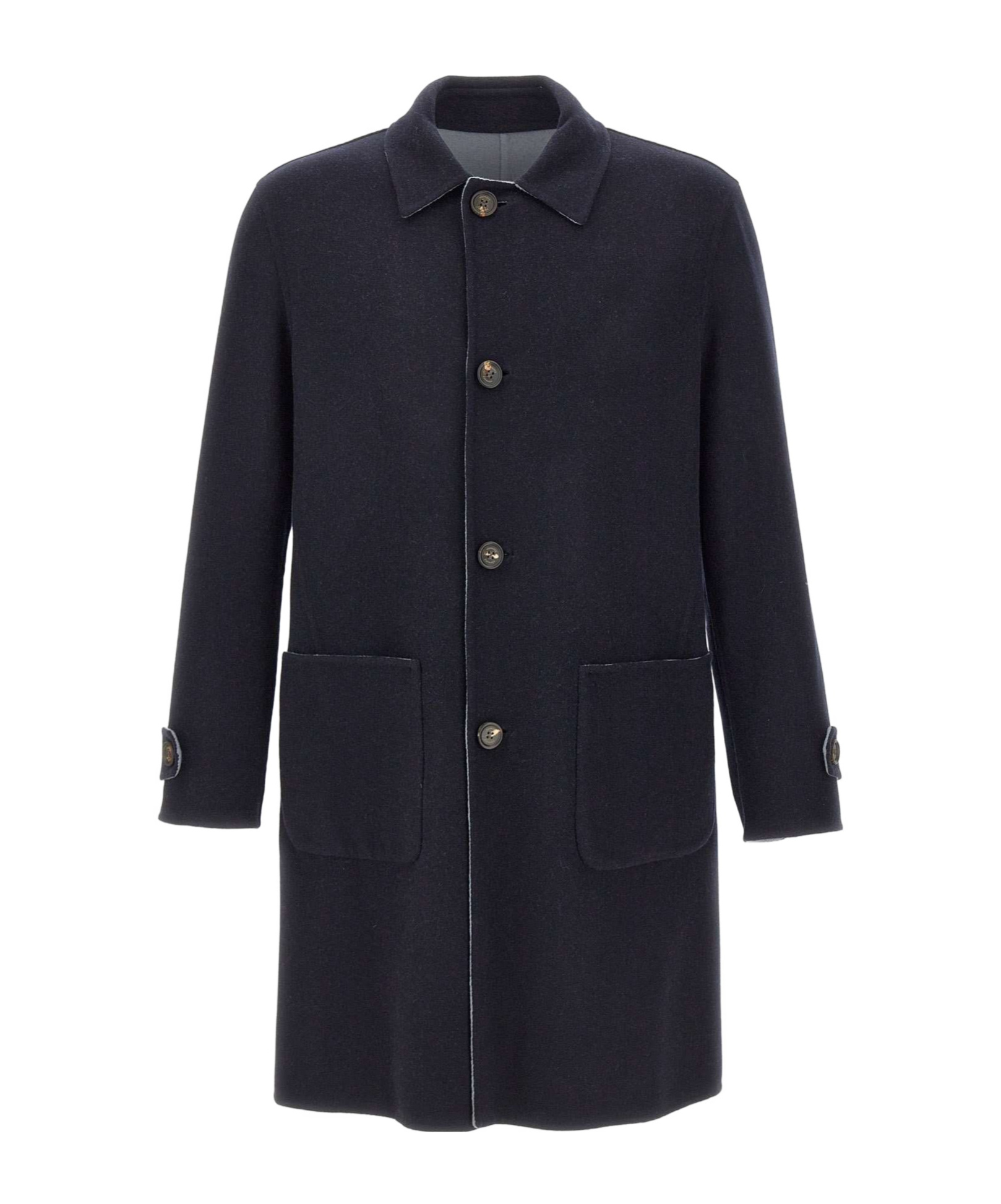 Eleventy Reversible Coat With Back Vent Detail In Blue