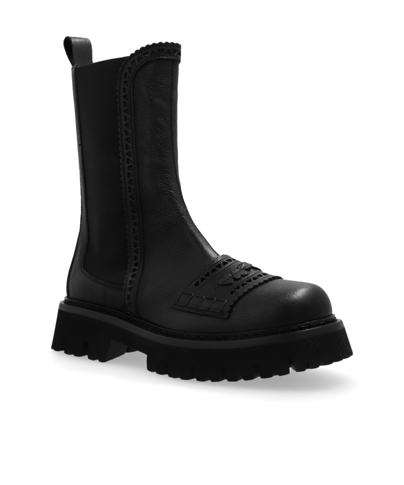 Moschino Heart-motif Boots In Black