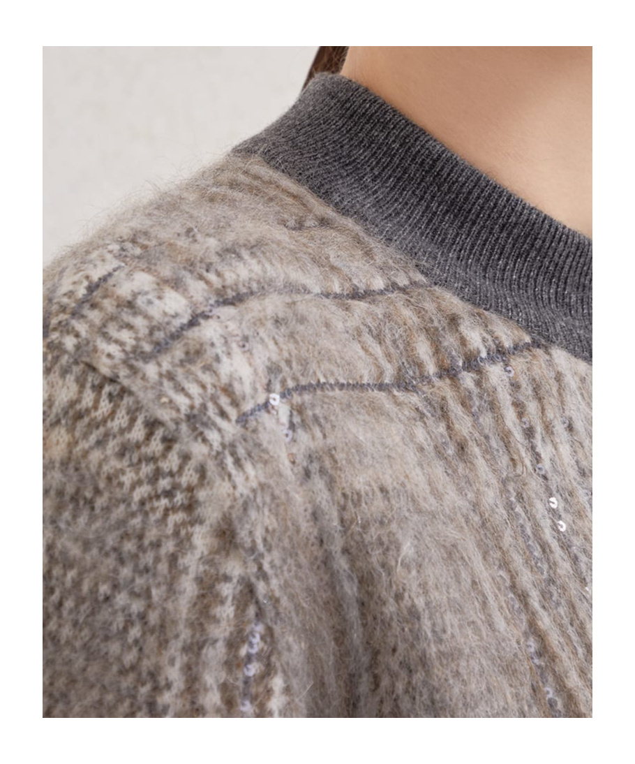 Brunello Cucinelli Jacquard Cardigan In Multi