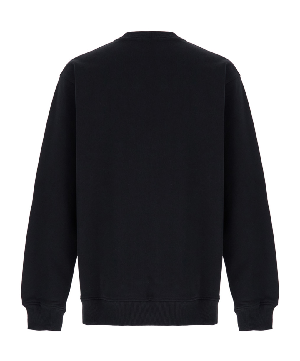 Drôle De Monsieur 'le Slogan Classique' Black Crewneck Sweatshirt With Contrasting Print In Black
