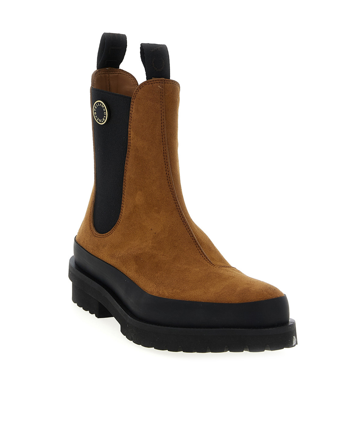 Stella Mccartney Ankle Boots With Elastic Side Panels In Brown