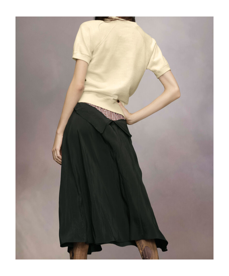 Maison Margiela Short Sleeve Sweatshirt In Cream