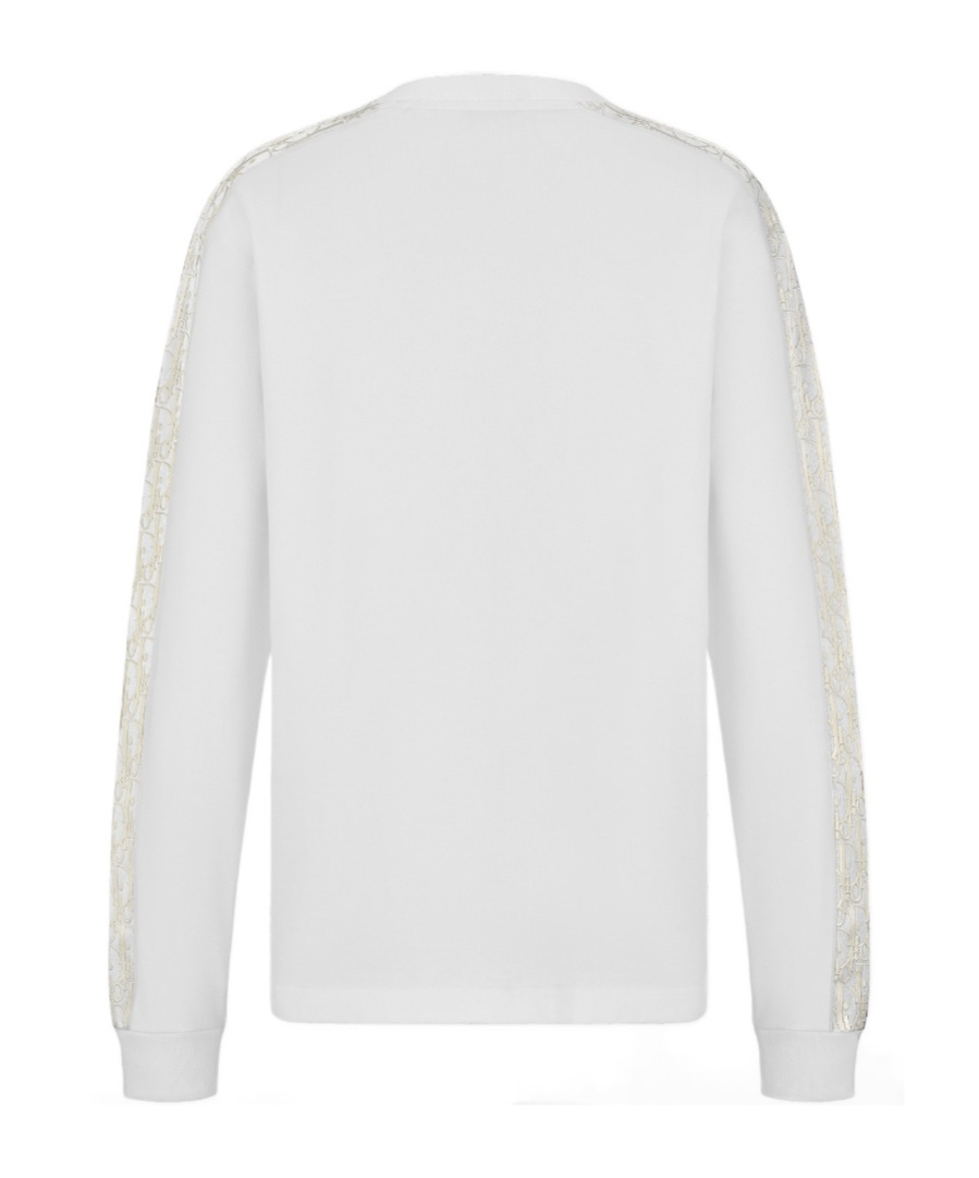 Dior Long-sleeved Round-neck Sweater In White