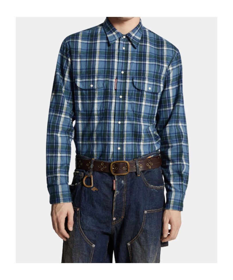 Dsquared2 Canadian Vintage Cotton Shirt In Blue