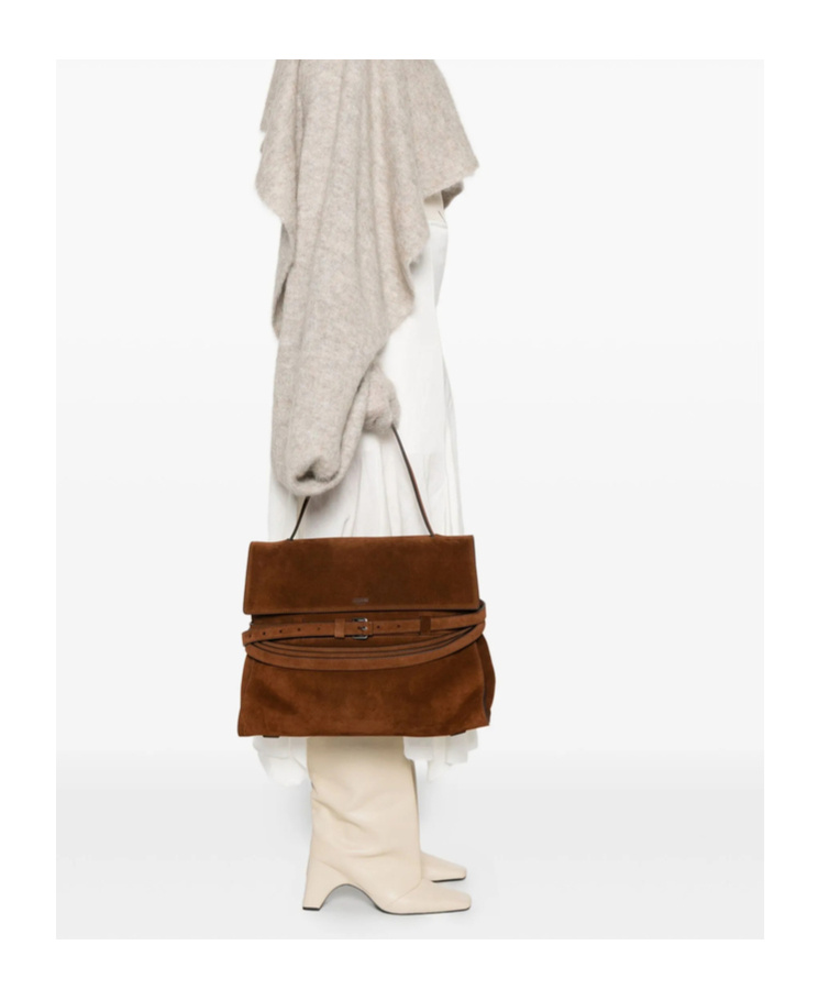 Moschino Single Handle Tote Bag In Brown