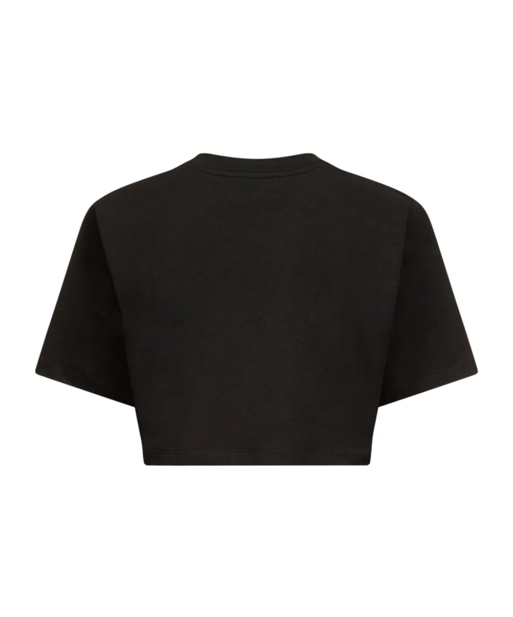 Shop Area Crystal-embellished Cropped T-shirt In Black