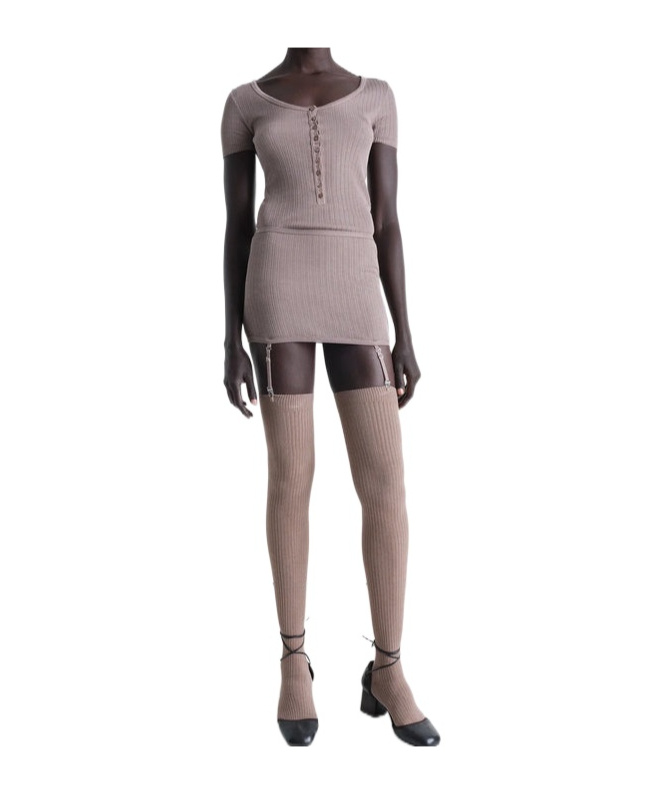 Lemaire Buttoned Rib Body In Mist Purple-red