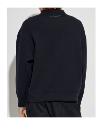 Emporio Armani Cotton-blend Sweatshirt With Graphic Print In Blue