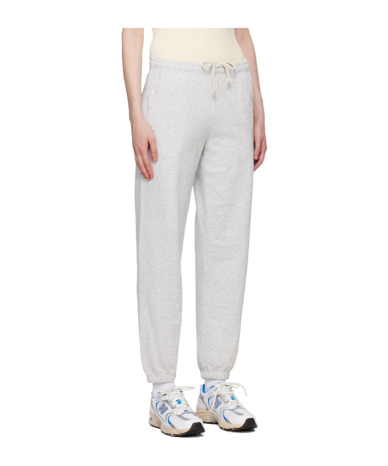 Shop Sporty And Rich Draw-cord Strap Sweatpants In White
