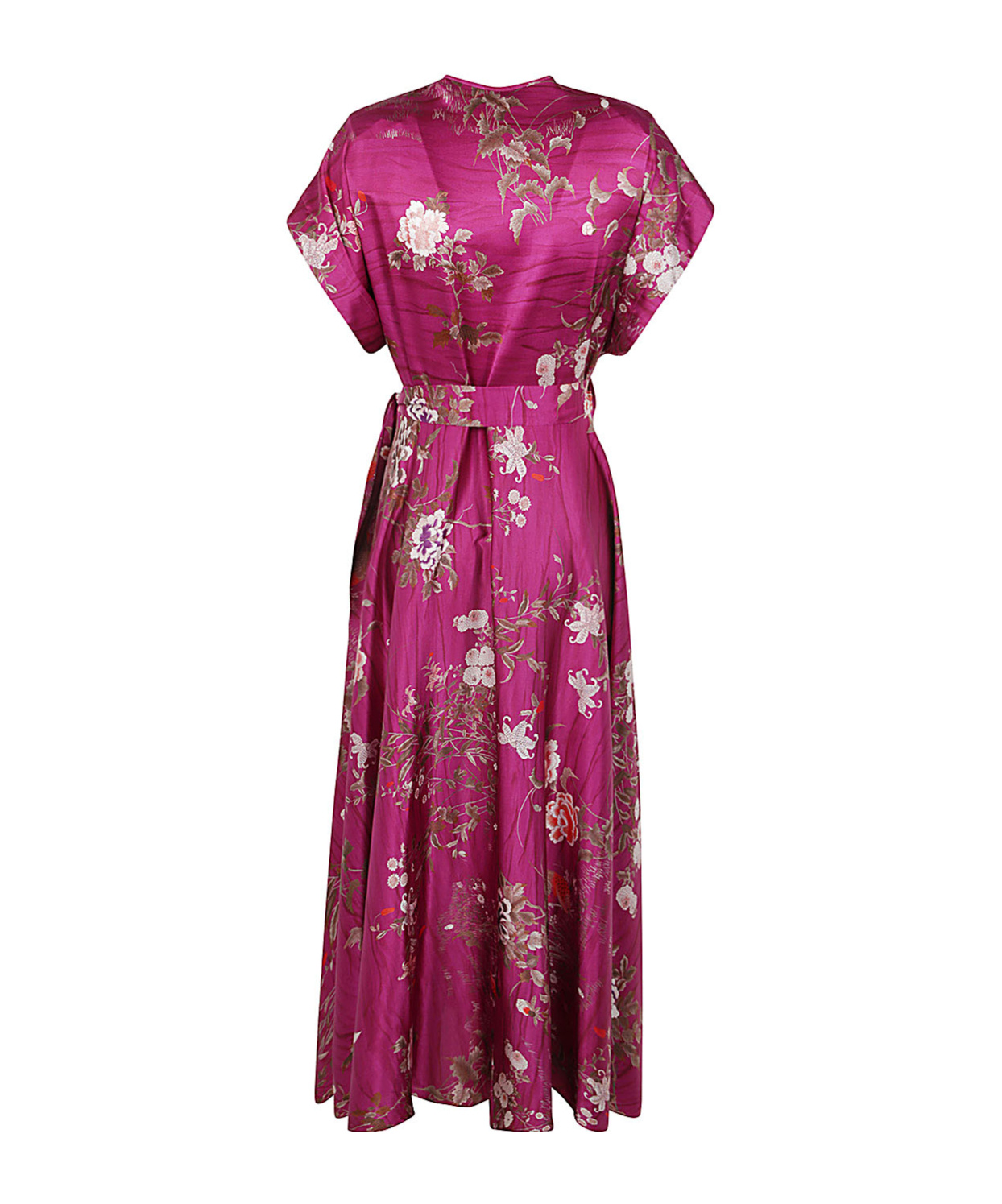 Pierre-louis Mascia Pierre Louis Mascia Printed Silk Long Dress In Pink