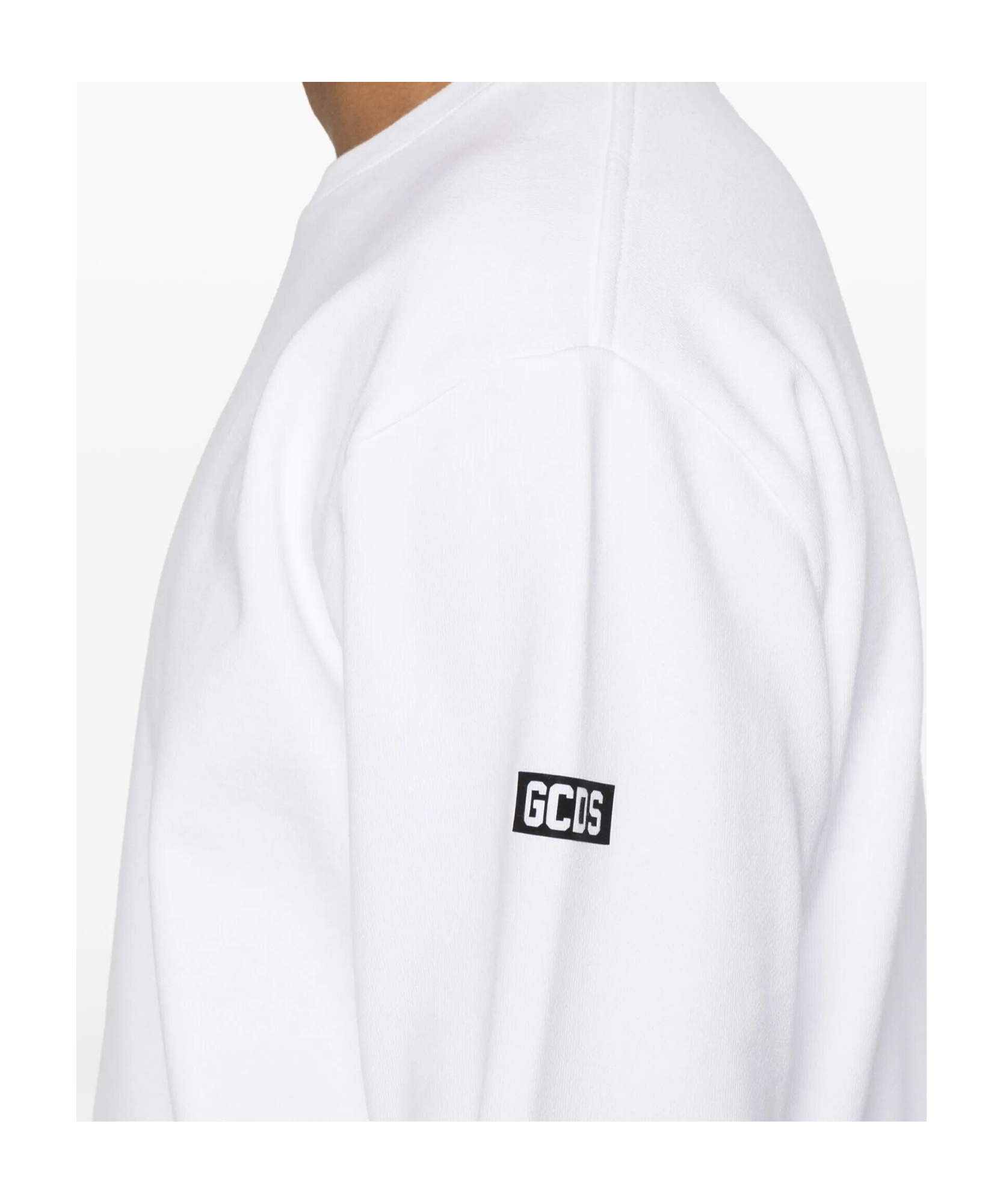 Gcds Long-sleeved Crewneck Sweatshirt In White