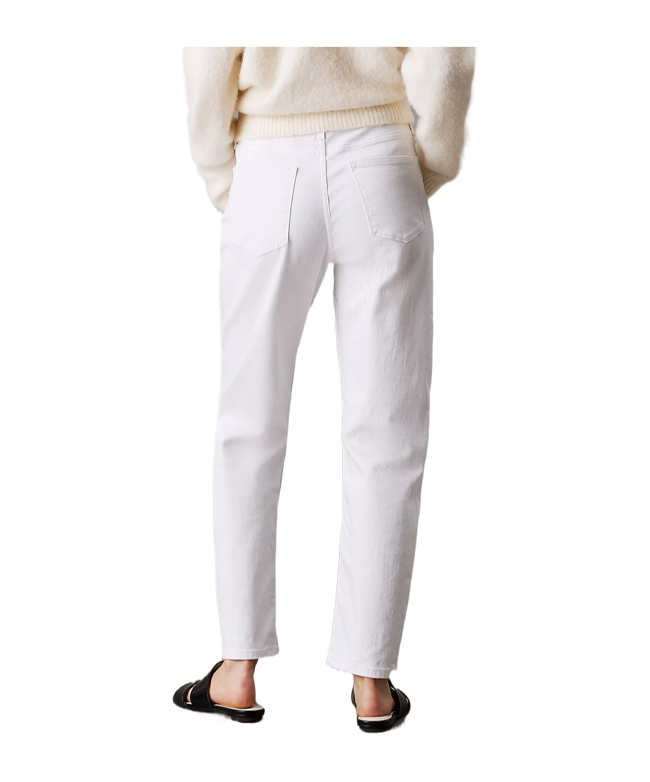Shop Calvin Klein Belt-loop Jeans In White