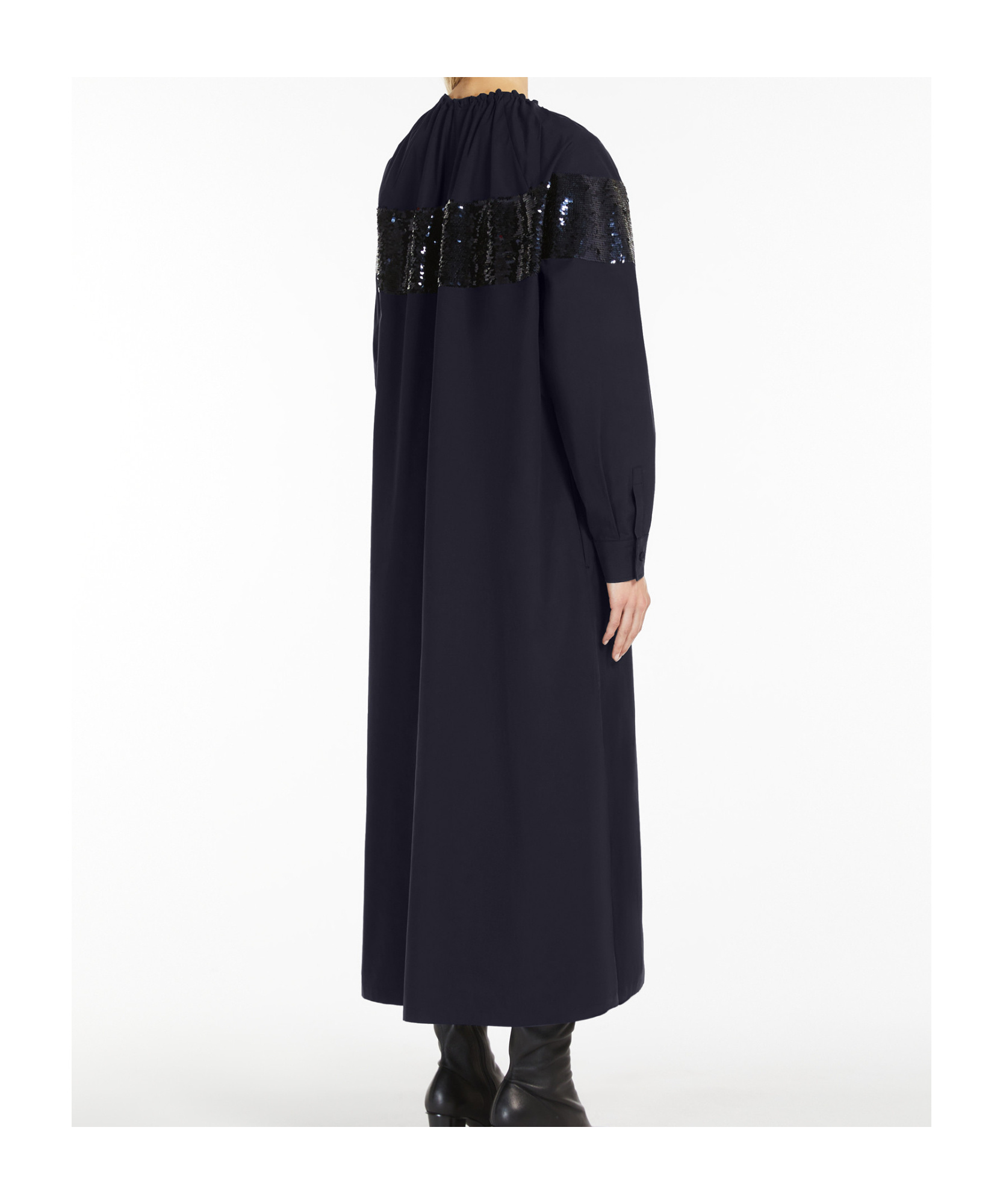 Max Mara Vestido Suave De Popelina In Black