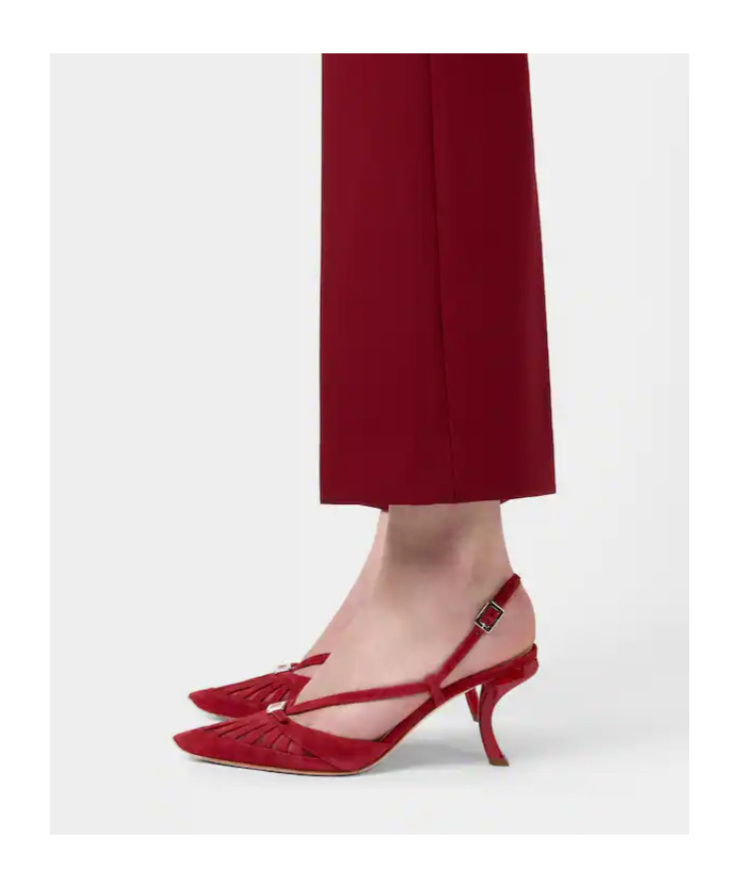 Roger Vivier Escarpins Dorsay Virgule En Cuir Velours In Red