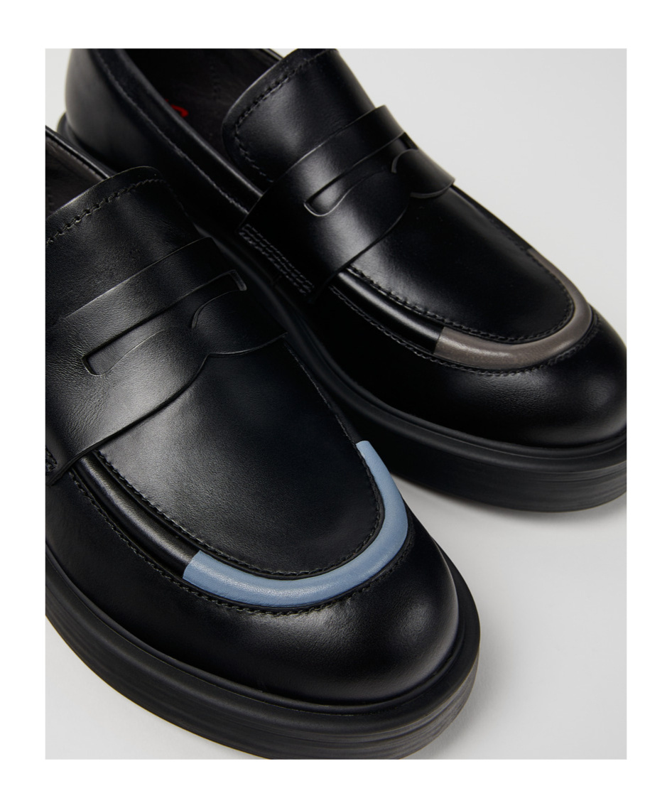 Shop Camper Round Head Loafer Shoes In Black