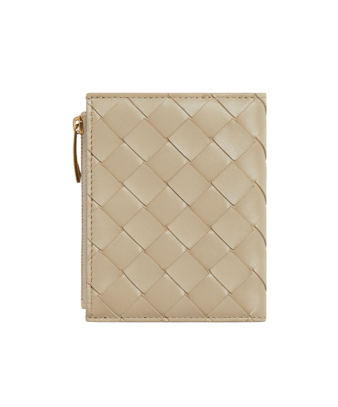 Bottega Veneta Small Double Folding Wallet In Nude