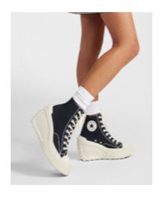 Converse 110mm Chuck 70 De Luxe Wedge Hi Sneakers In White