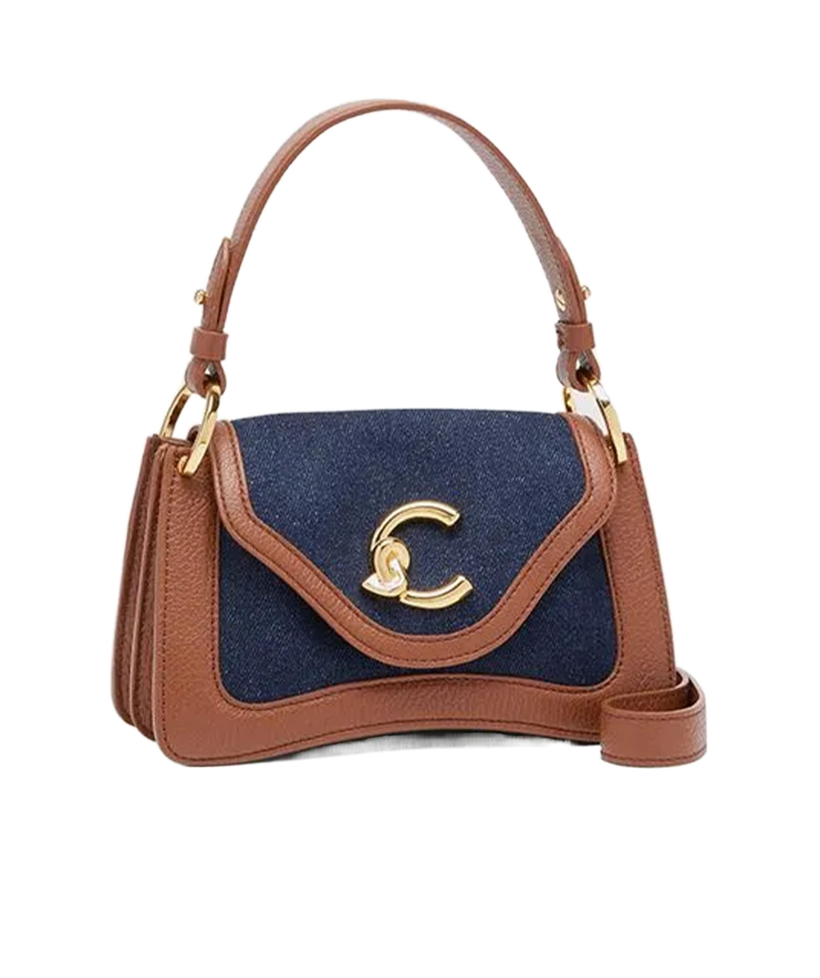 Coccinelle Mini C-me Denin Cross Body Bag In Blue