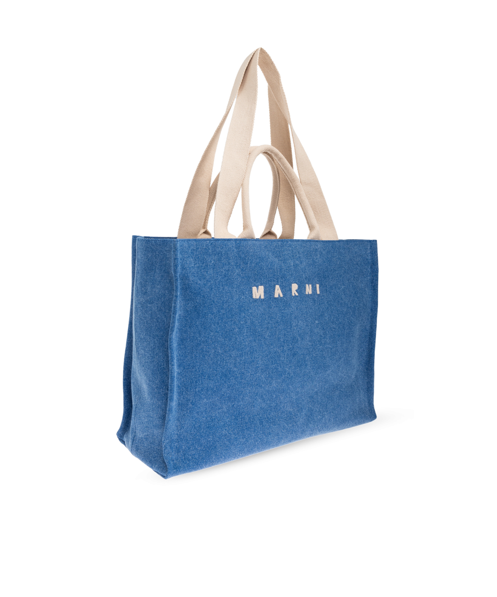 Marni Logo-detail Tote Bag In Blue