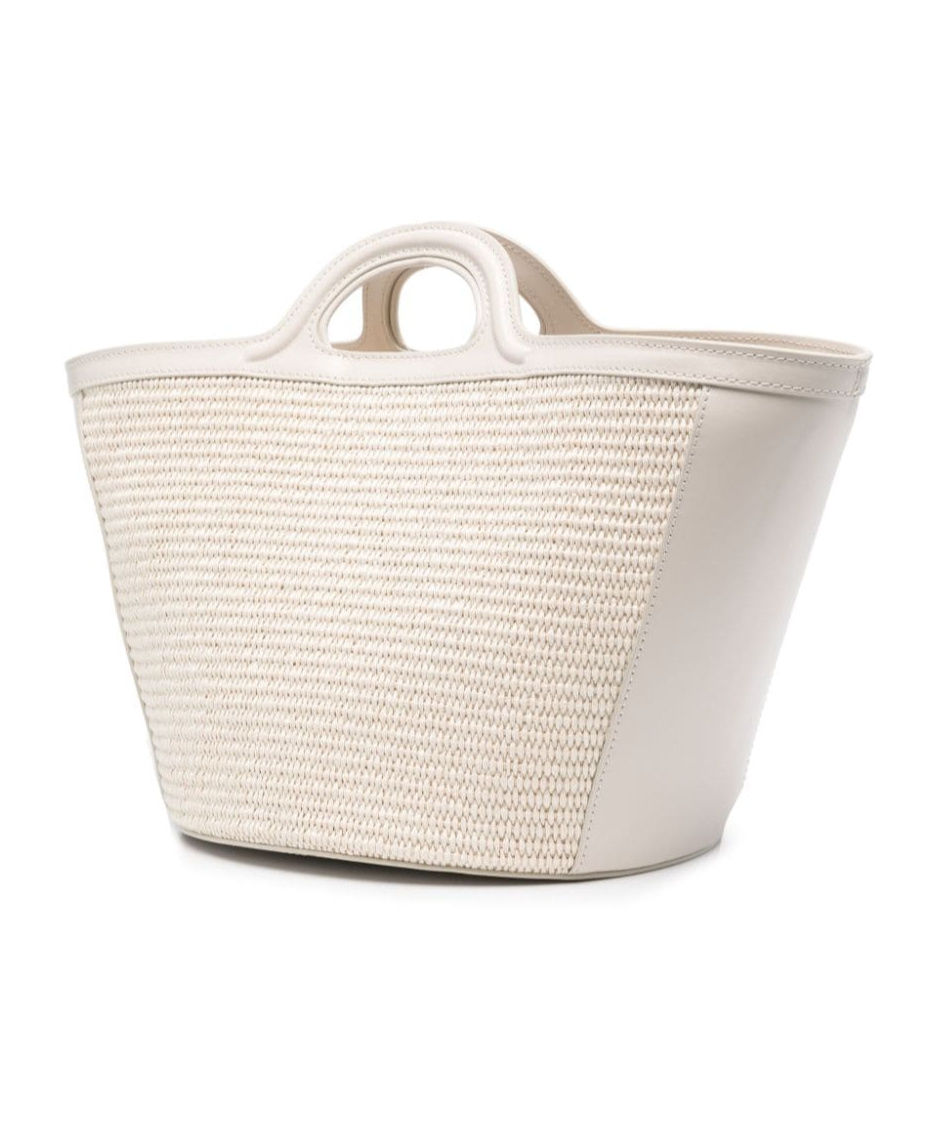 Marni Woven Cotton Handbag With Structured Silhouette In Nude