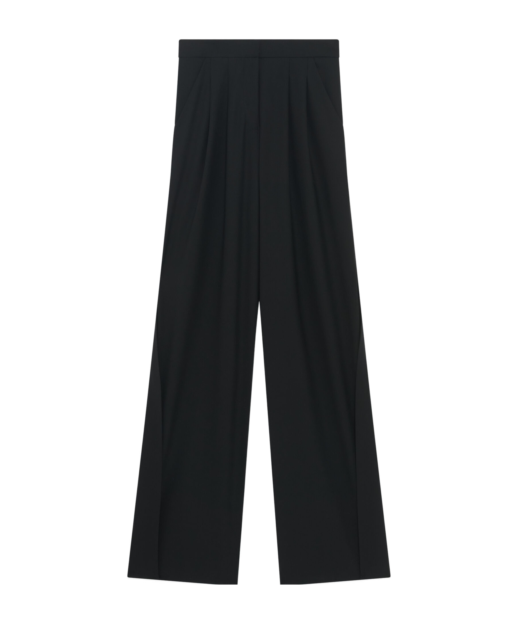 Iro Womens Bla01 Jeon Pleated Wide-leg Mid-rise Wool-blend Trousers In Black