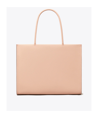 Tory Burch Small Ella Logo-appliqué Tote Bag In Nude