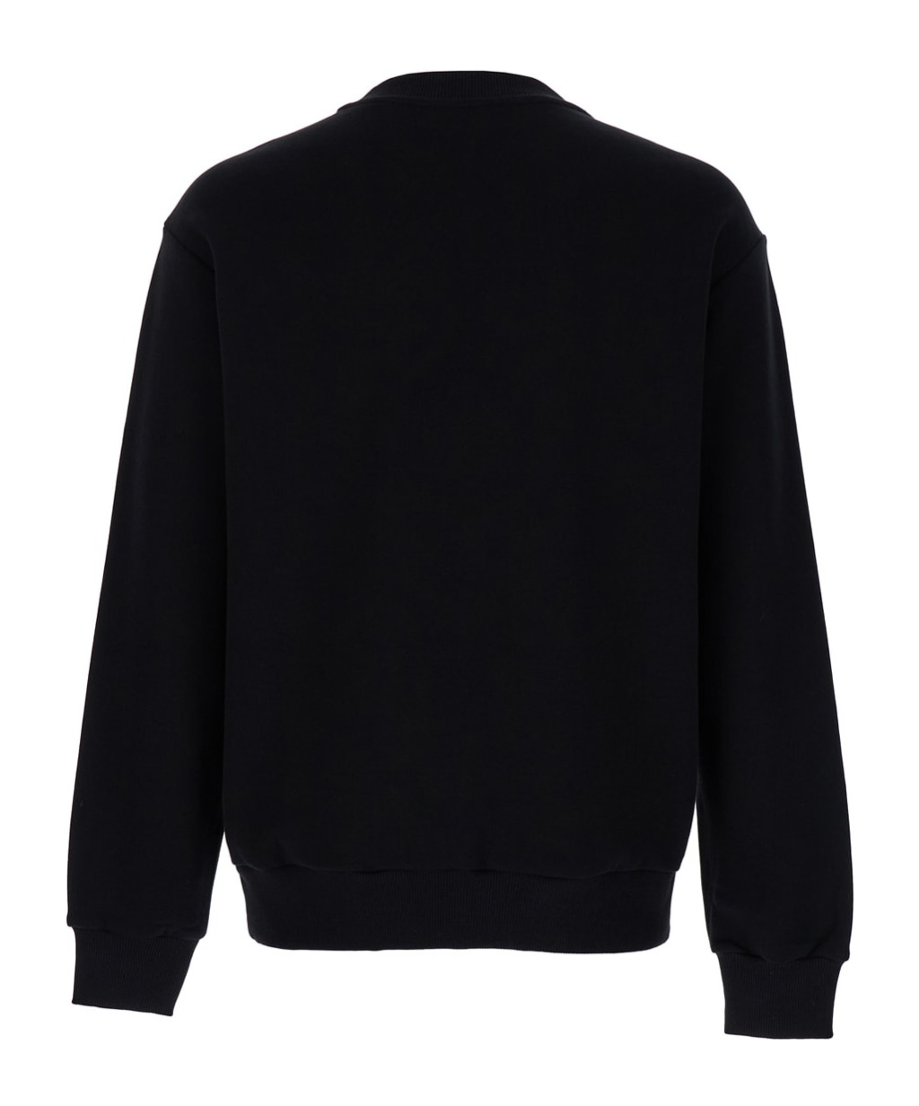 Apc A.p.c. Black Crewneck Sweatshirt With Micro Logo In Jersey In Black